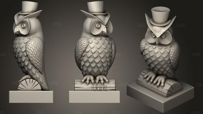 Owl With Name stl model for CNC